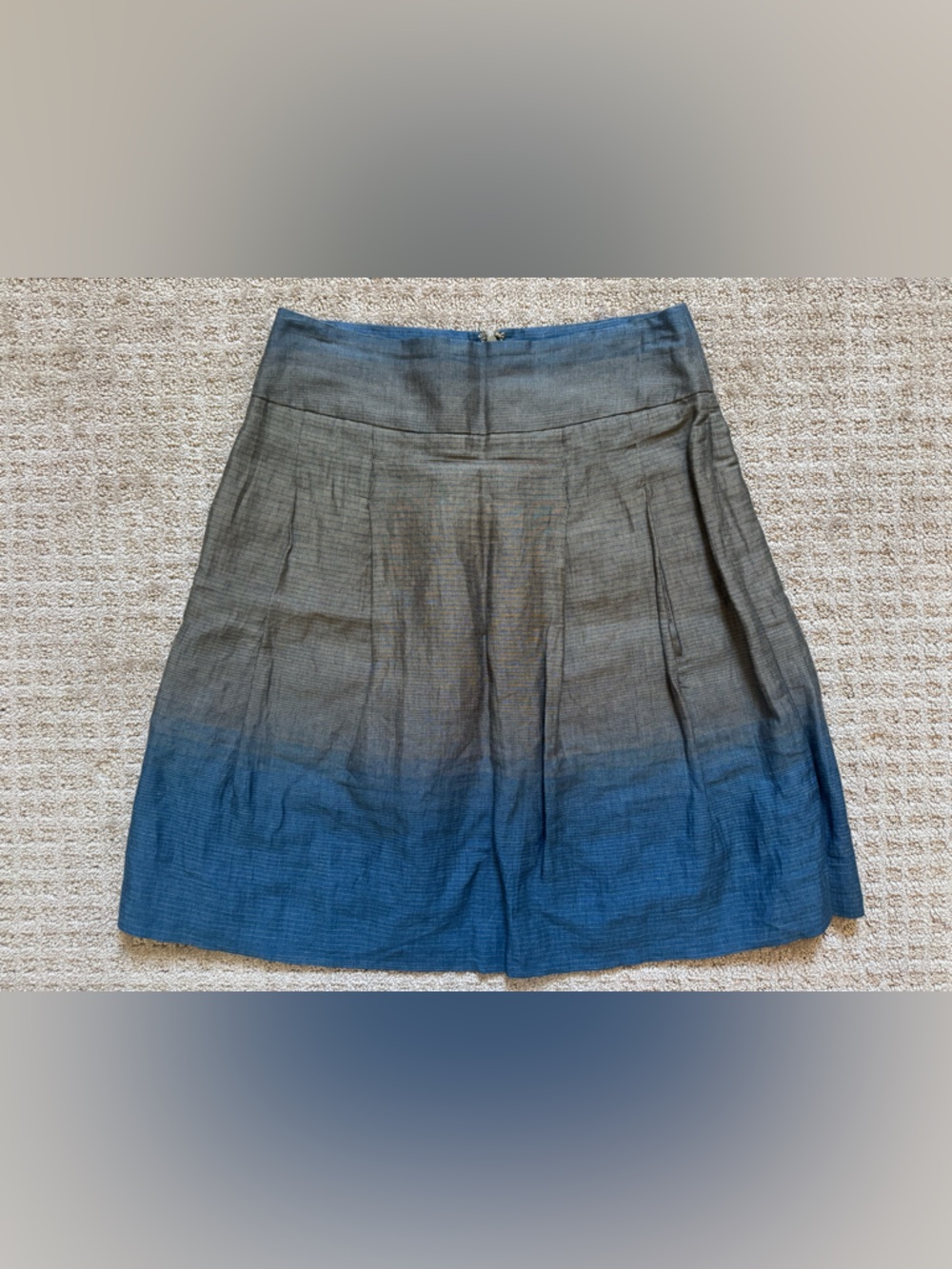 Vince Blue Ombre Linen Blend Mini Skirt Size 2 Lightweight Lined